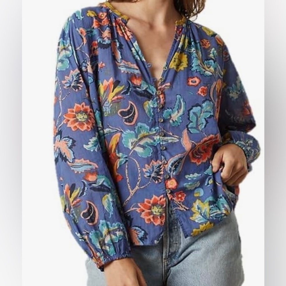 Velvet by Graham & Spencer Camryn Paisley Multicolor Floral Blouse - S